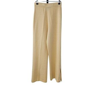 St. John Evening Womens High Waist Santana Knit, Split Bottom Wide Leg Pants, 2